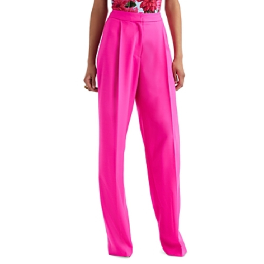 Oscar De La Renta Pleated Wide Leg Pants